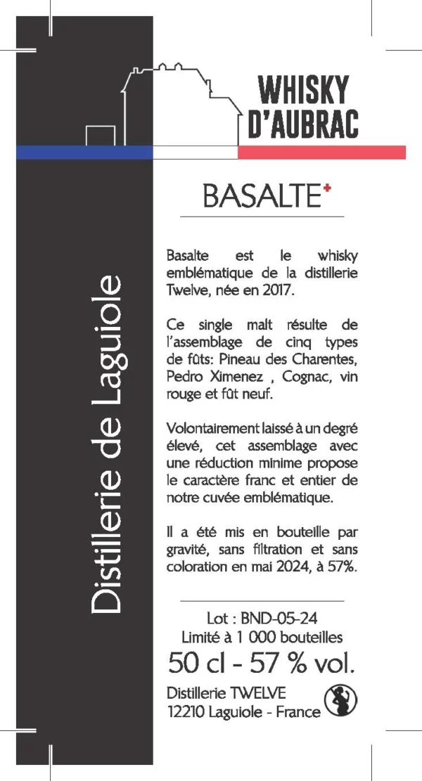 Twelve - Basalte 57° - contre étiquette